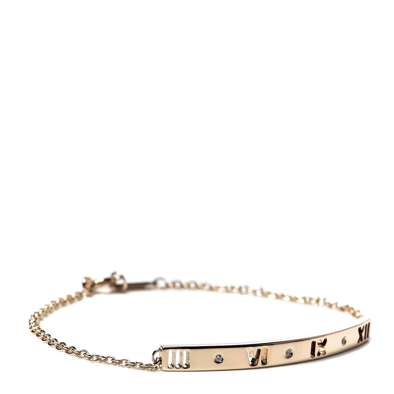 Tiffany 18K Rose Gold Diamond Atlas Bar Pierced Bracelet 1 of 7