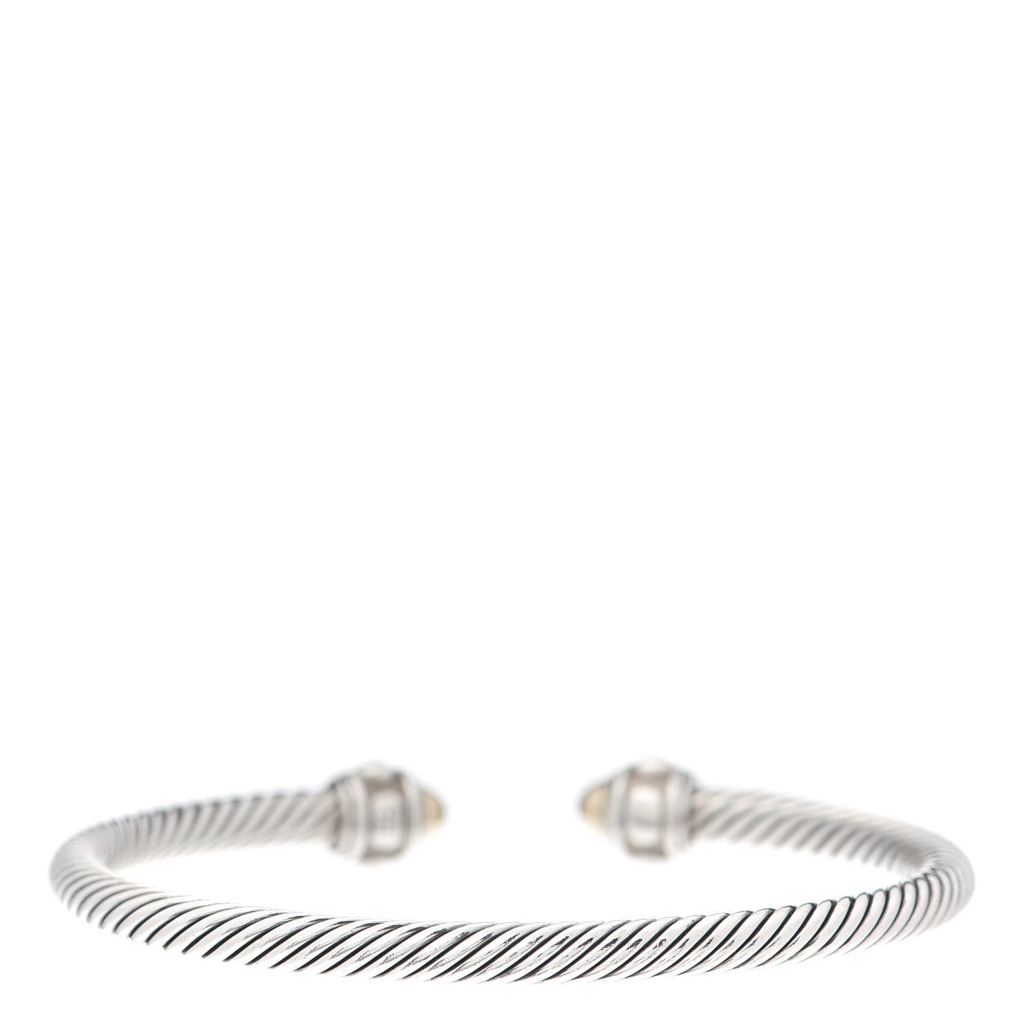 David Yurman Sterling Silver 18K Yellow Gold 3.5mm Cable Renaissance Bracelet 3 of 4