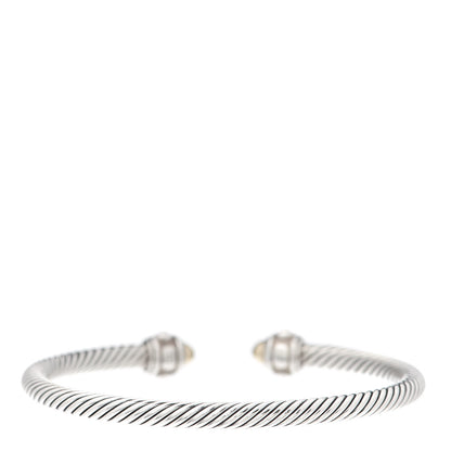 David Yurman Sterling Silver 18K Yellow Gold 3.5mm Cable Renaissance Bracelet 3 of 4