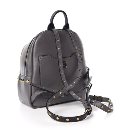 MCM Calfskin Mini Duchess Polke Studs Backpack Grey 3 of 10