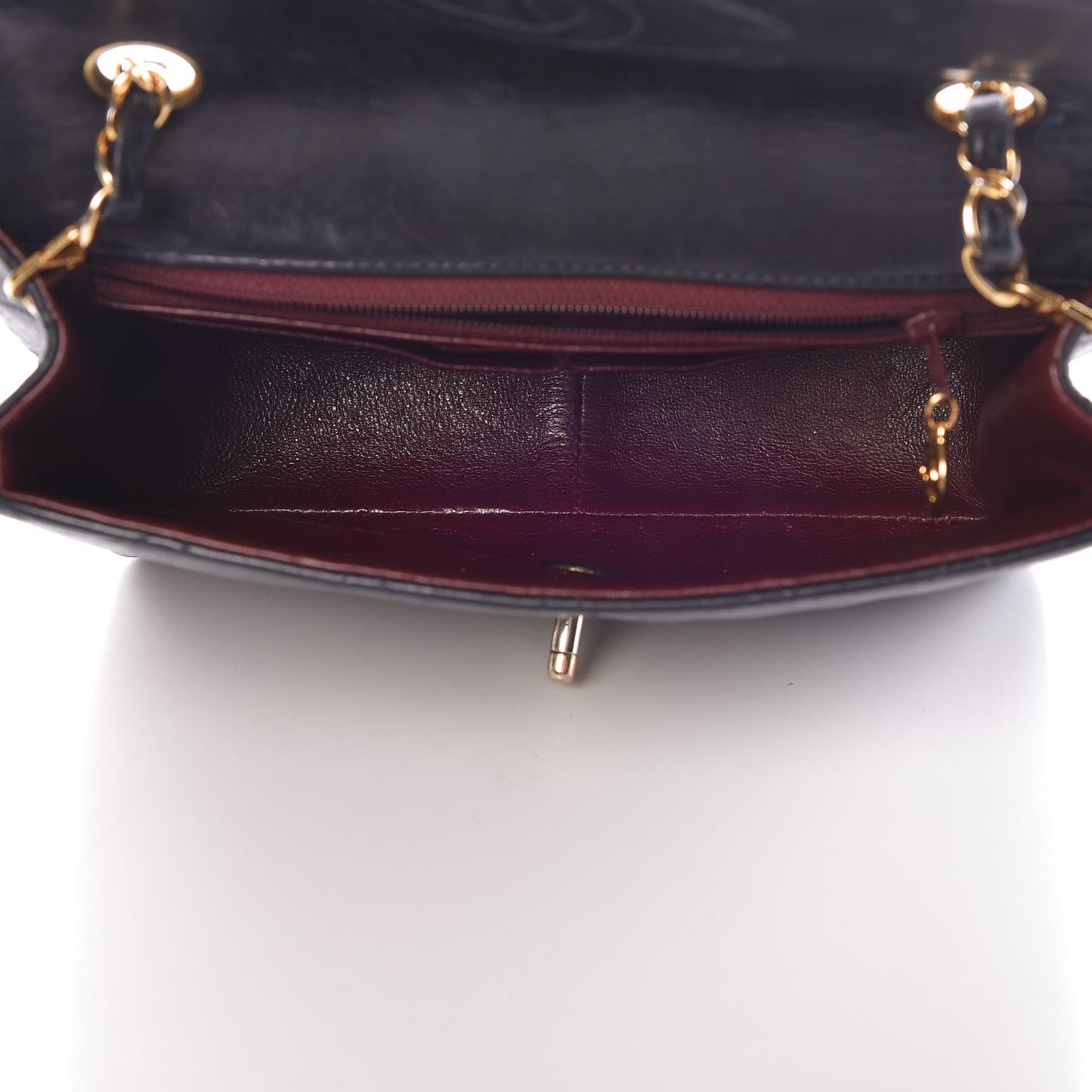 Lambskin Quilted Mini Square Flap Bag Navy