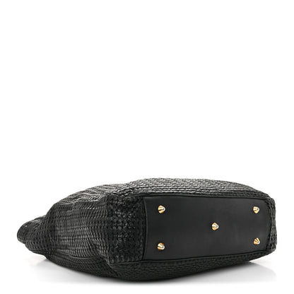 Christian Dior Lambskin Woven Dior Soft Shopping Tote Black 4 of 12