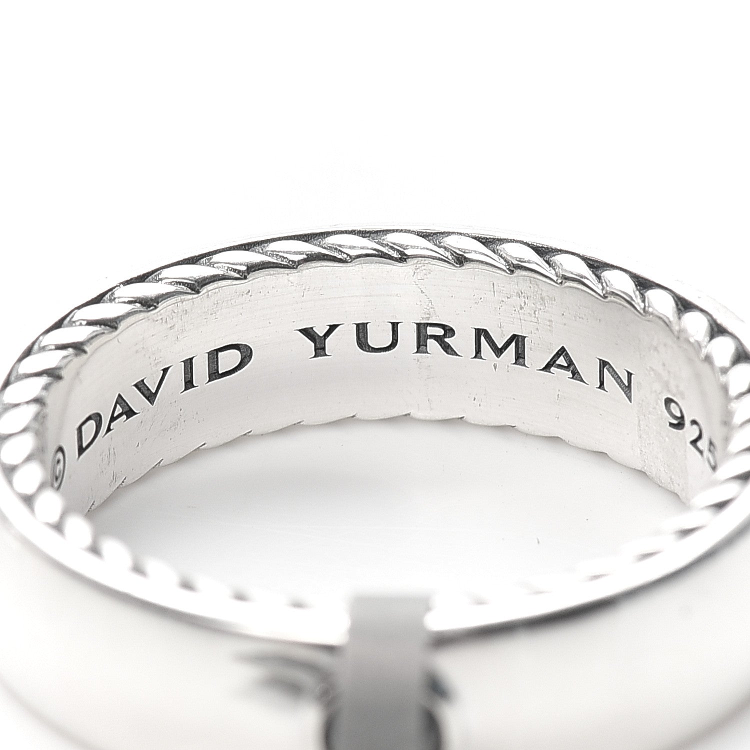David Yurman Sterling Silver Black Diamond 6mm Streamline Band Ring 62 10 4 of 5