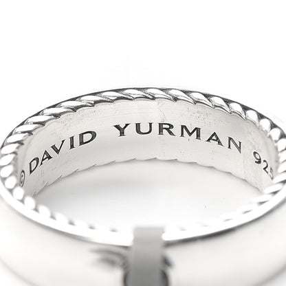 David Yurman Sterling Silver Black Diamond 6mm Streamline Band Ring 62 10 4 of 5