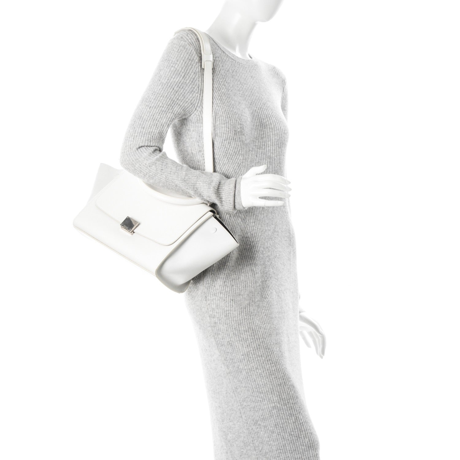 Celine Liege Calfskin Small Trapeze White 2 of 6