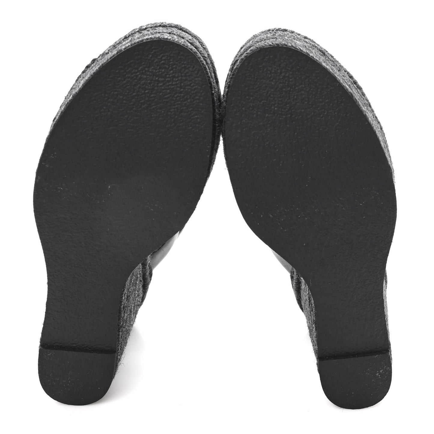 Calfskin Tribute 95 Platform Espadrille Wedge Sandals 37 Black