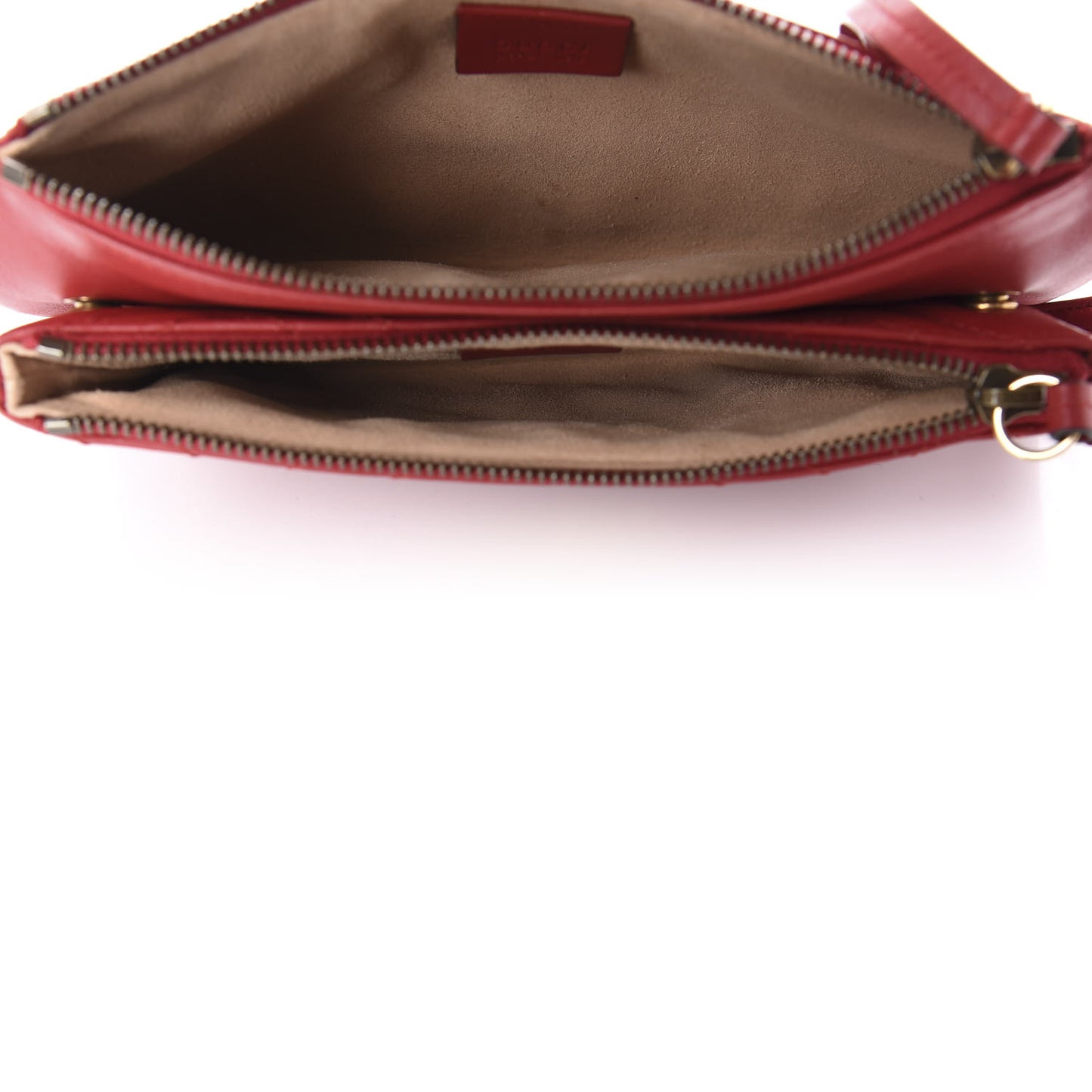 Calfskin Matelasse Small GG Marmont Double Zip Shoulder Bag Hibiscus Red