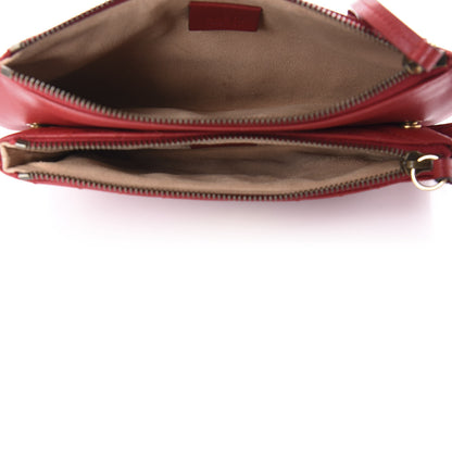 Gucci Calfskin Matelasse Small GG Marmont Double Zip Shoulder Bag Hibiscus Red 5 of 13