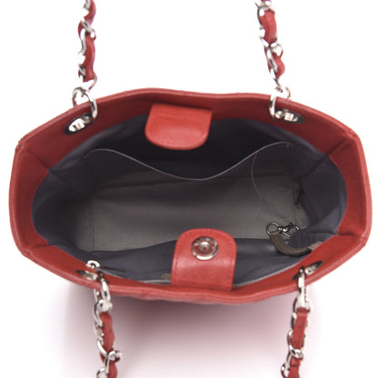 Chanel Caviar Quilted Petit Shopping Tote PST Red 5 of 14