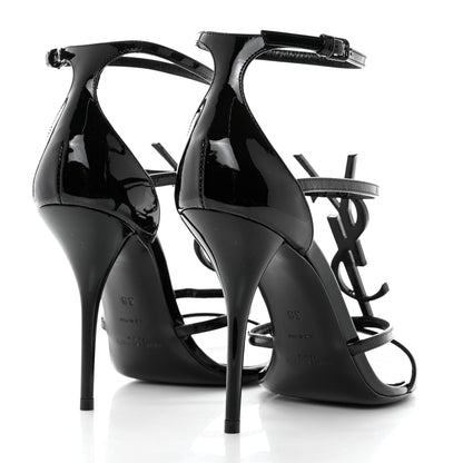 Saint Laurent Patent Cassandra 100 Sandals 38 Black 4 of 8