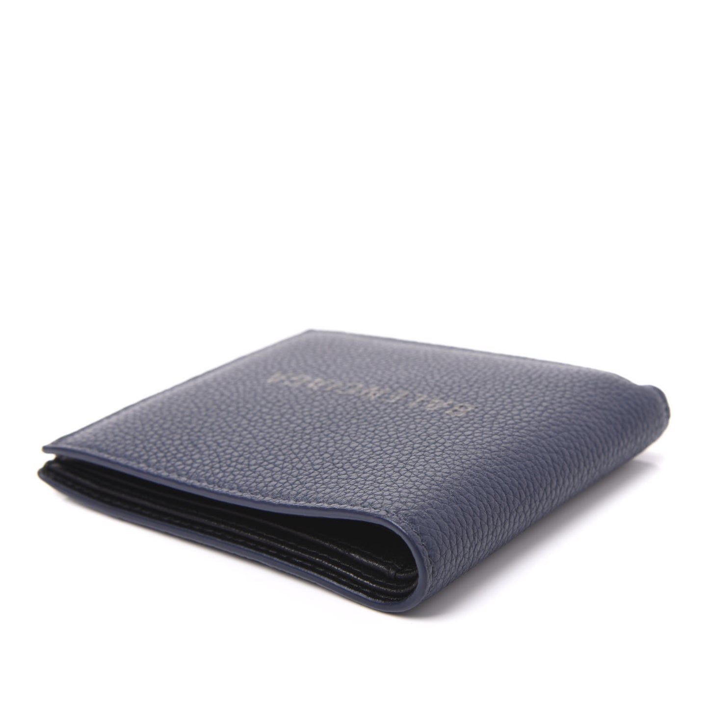 Calfskin Everyday Square Bi-Fold Wallet Bleu