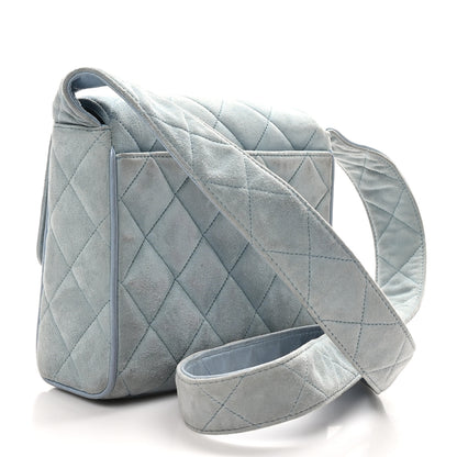 Chanel Suede Small Messenger Flap Light Blue 3 of 12