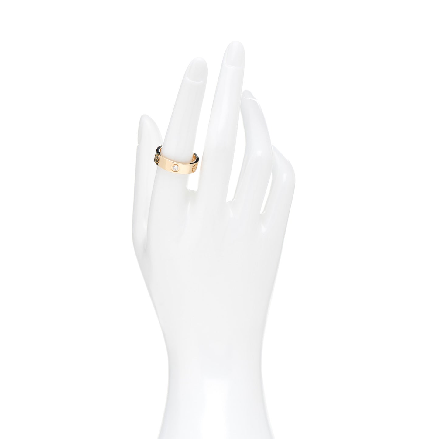 18K Yellow Gold 3 Diamond 5.5mm LOVE Ring 55 7.25