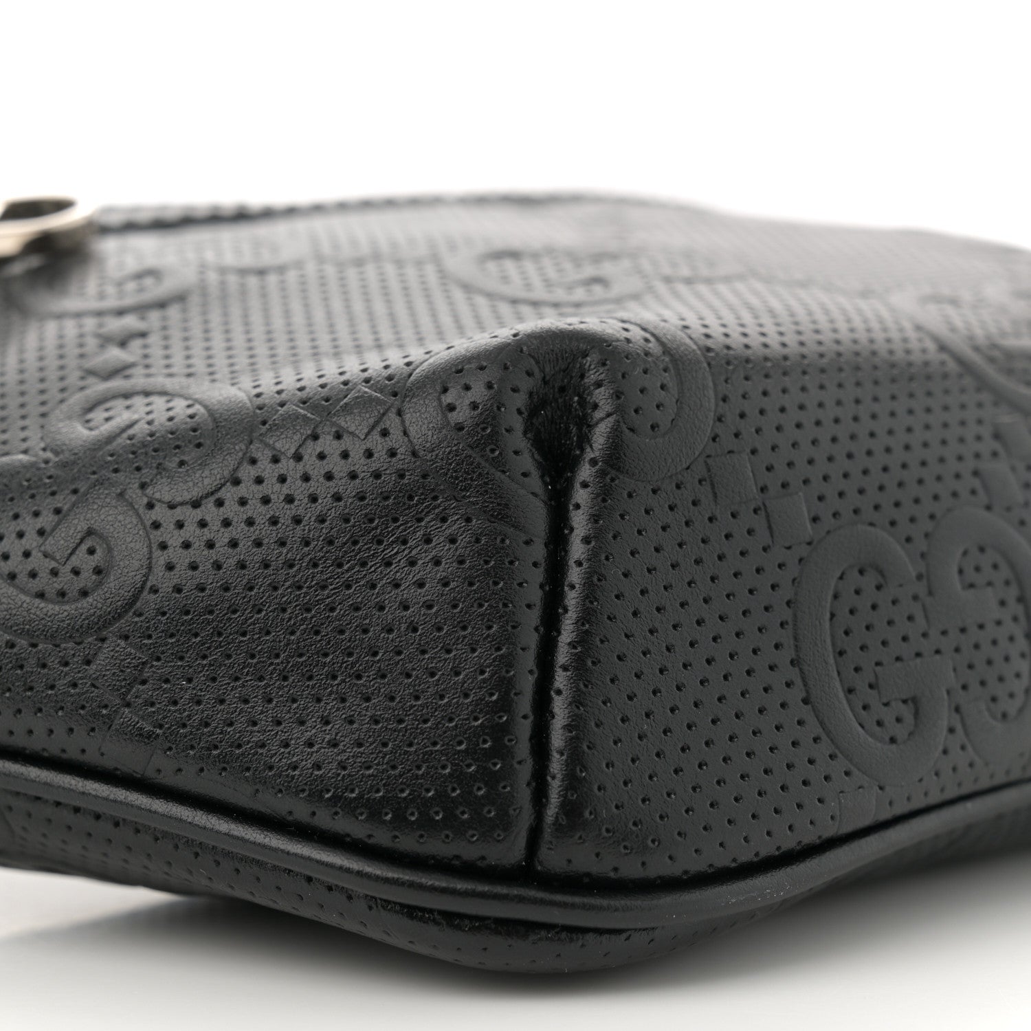 Gucci Calfskin GG Tennis Embossed Belt Bag Black 9 of 12