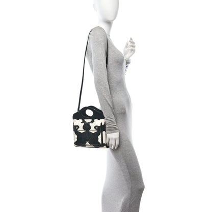 Burberry Calfskin Snakeskin Cow Print Mini Pocket Bag Black White 2 of 9