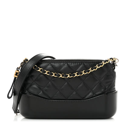 Chanel Aged Calfskin Quilted Small Gabrielle Clutch With Chain Black 1 of 11