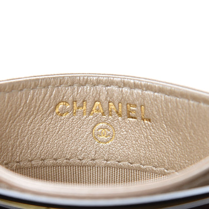 Chanel Metallic Lambskin Crystal Camellia Embossed Card Holder Gold 6 of 8
