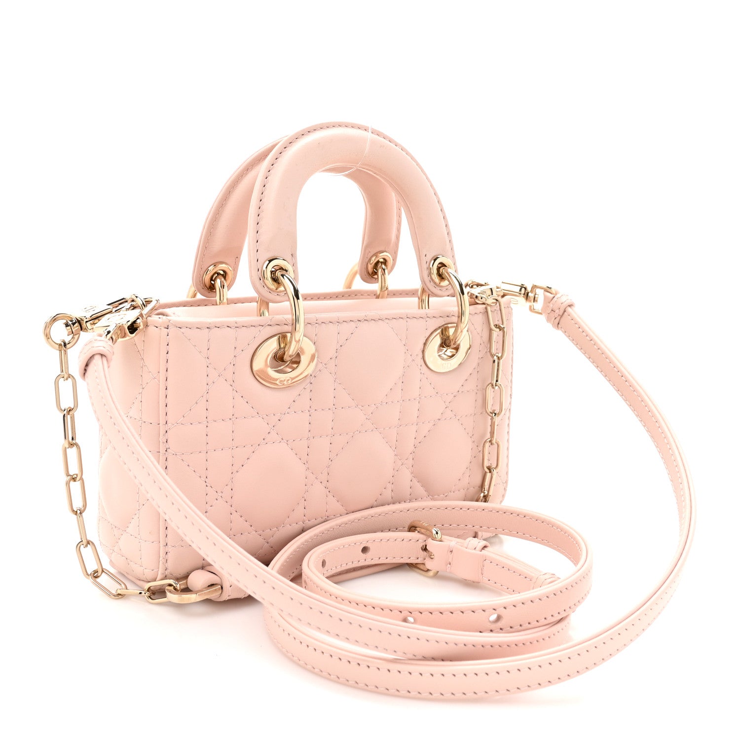 Christian Dior Lambskin Cannage Micro Lady D-Joy Powder Pink 3 of 13