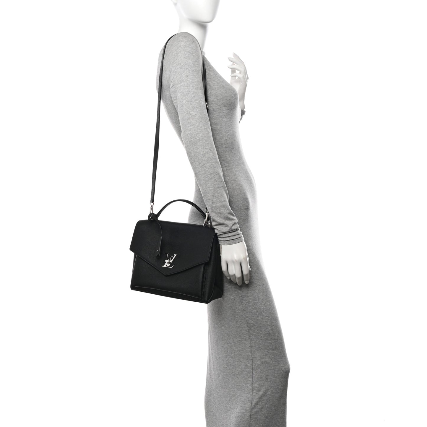 Soft Calfskin My Lockme Top Handle Black