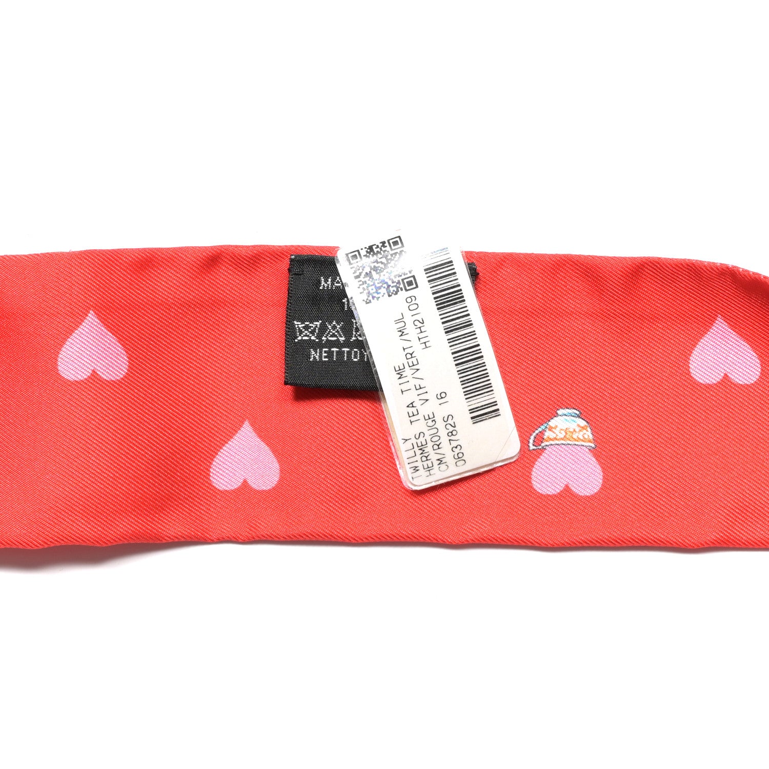 Hermes Silk Tea Time Twilly Rouge Vif Vert Multicolor 4 of 4