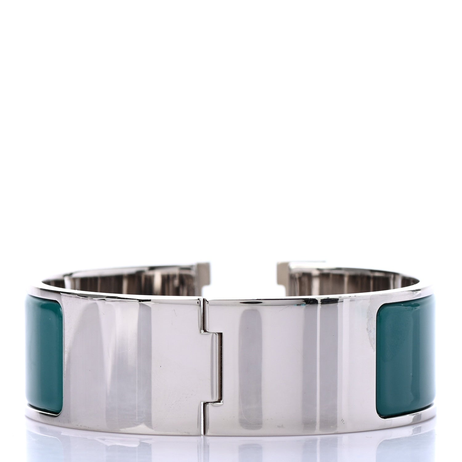 Hermes Enamel Wide Clic Clac H Bracelet PM Bleu Canard White 2 of 4