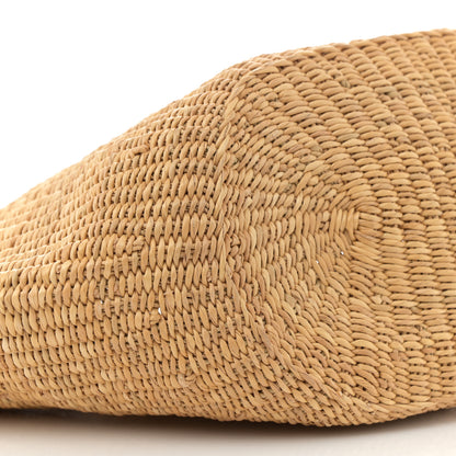 Loewe Calfskin Raffia Paulas Ibiza Small Shell Basket Tote Bag Natural Tan 8 of 9