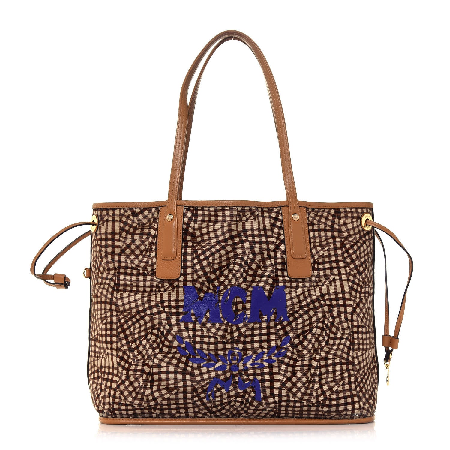 MCM Visetos Medium Liz Reversible Shopper Tote Cognac 11 of 21