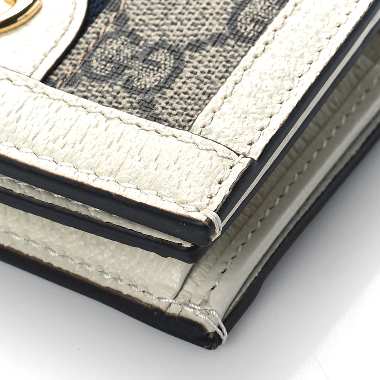 Gucci GG Supreme Monogram Textured Dollar Calfskin Web Ophidia Card Case Beige Ebony Mystic White 8 of 8