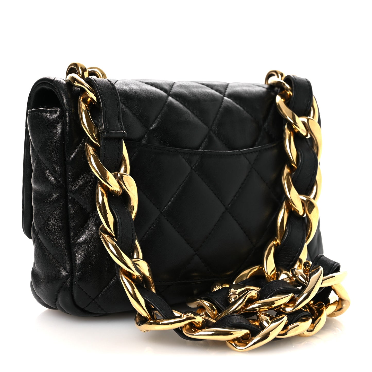 Lambskin Quilted Small Funky Town Flap Black