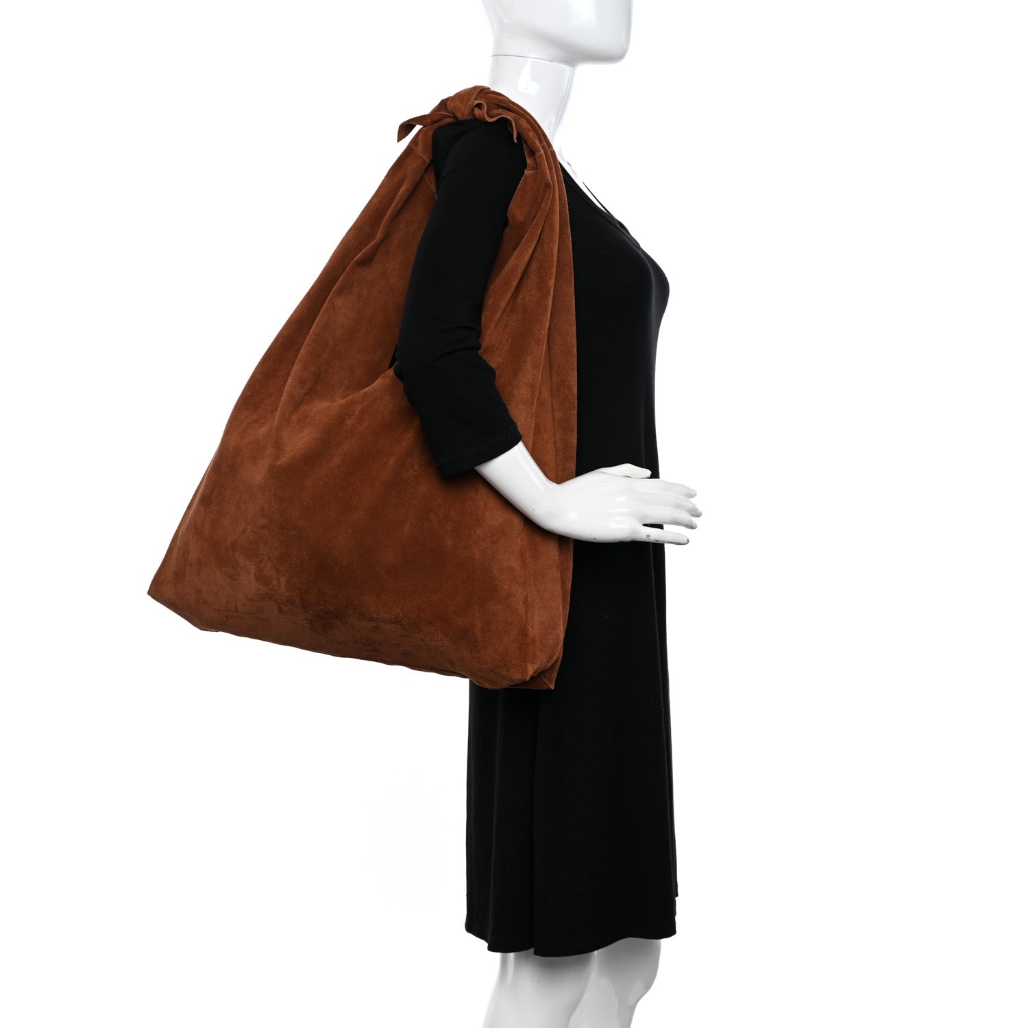 The Row Suede Bindle Bag Saddle 2 of 9