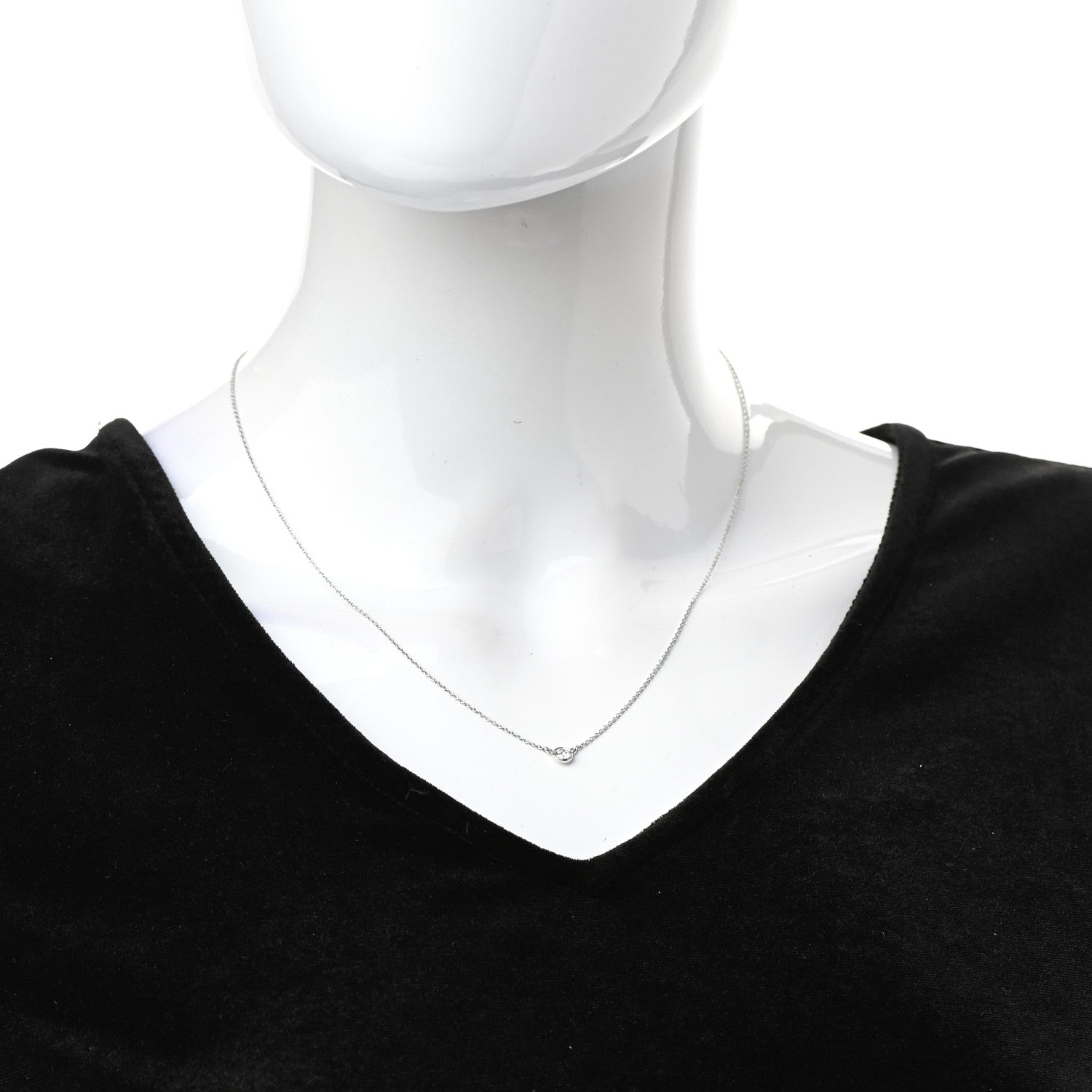 Tiffany Platinum Diamond .19ct Elsa Peretti Diamonds by the Yard Pendant Necklace 2 of 7