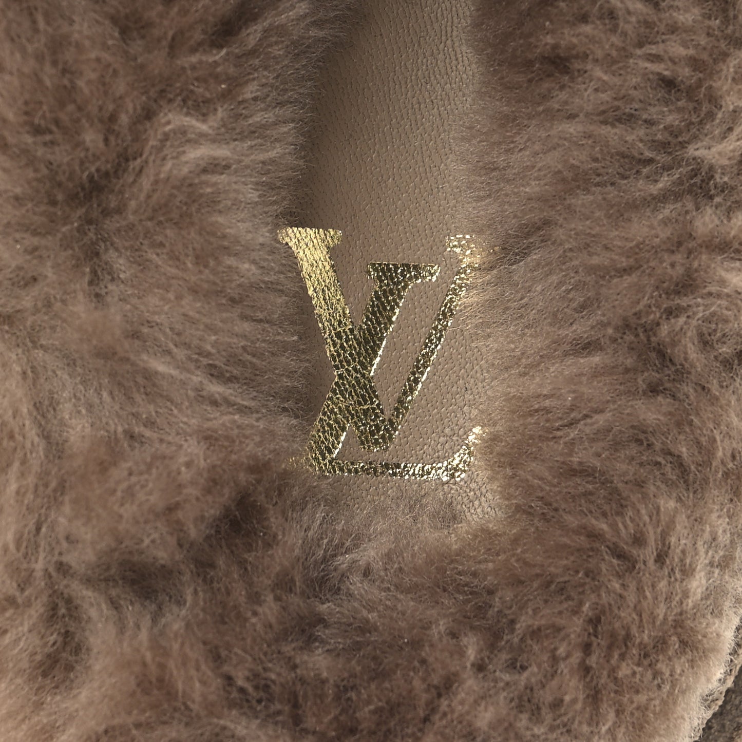 Monogram Fur LV Easy Mule 6 Brown