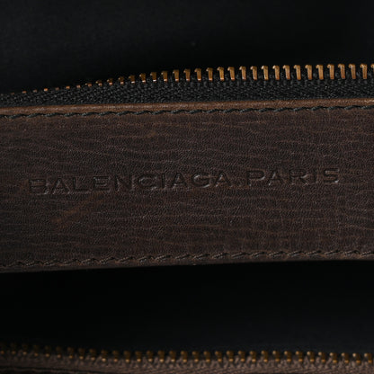 Balenciaga Agneau Canvas Striped Raye Classic Hardware City Brown Grey 6 of 12