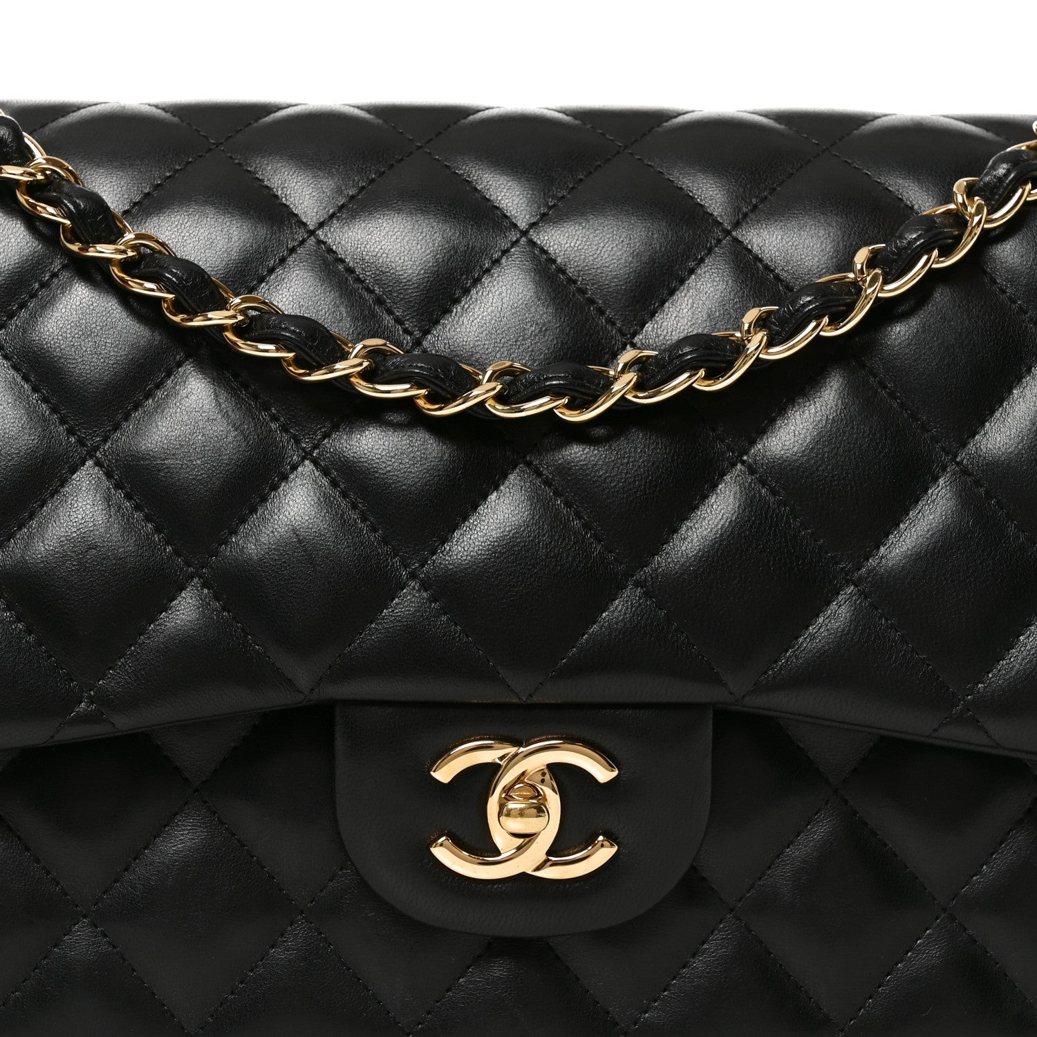 Chanel Lambskin Quilted Jumbo Double Flap Black 8 of 10
