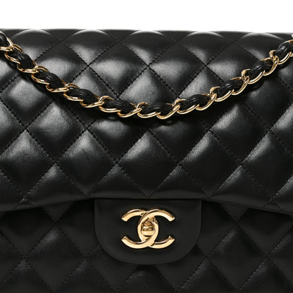 Chanel Lambskin Quilted Jumbo Double Flap Black 8 of 10