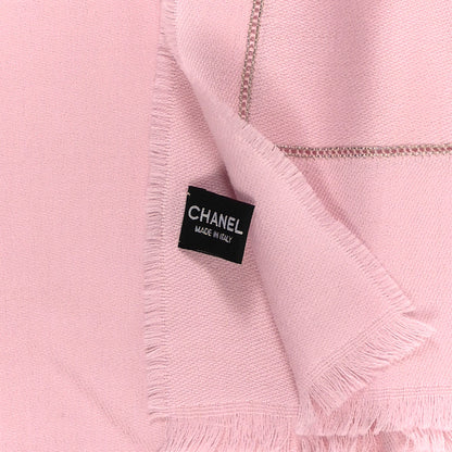 Chanel Wool Metal Chain Stole Light Pink 3 of 3