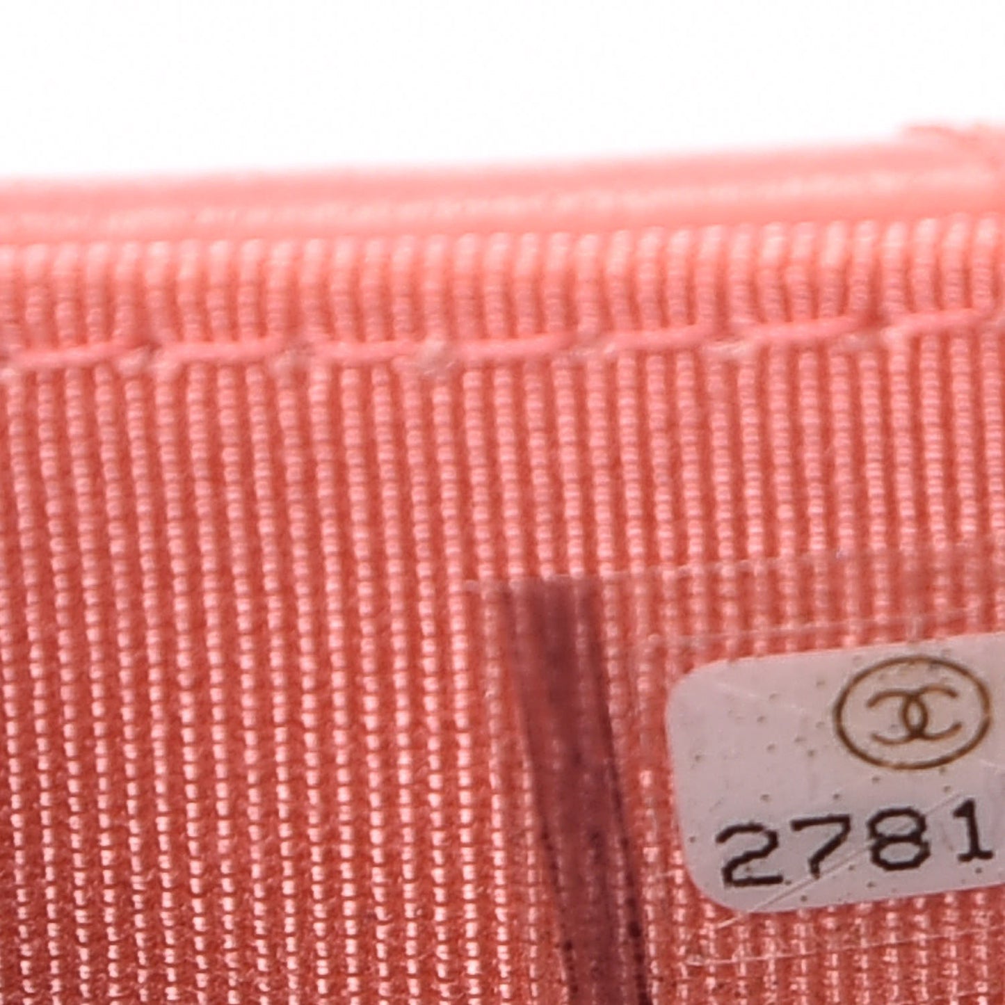 Lambskin Chevron Quilted Card Holder Coral