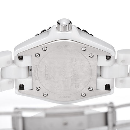 Chanel Stainless Steel Ceramic Diamond 33mm J12 Quartz Watch White 5 of 6
