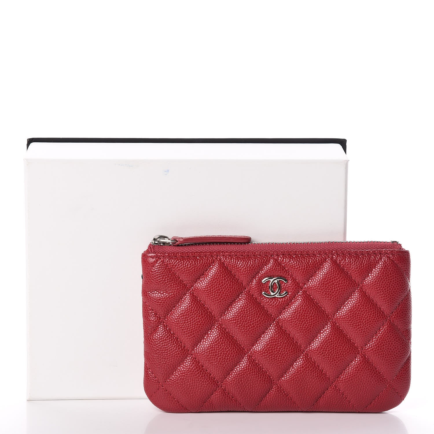 Chanel Caviar Quilted Small Cosmetic Case Red 8 of 8
