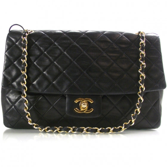 Quilted Lambskin Flap Navy