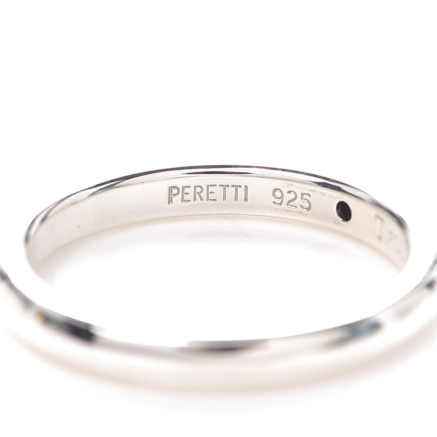 Tiffany Sterling Silver Diamond Elsa Peretti Band Ring 50 5.5 4 of 5