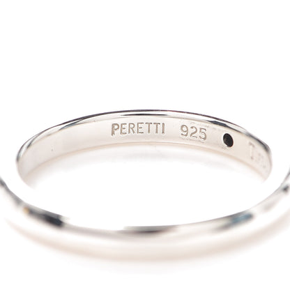 Tiffany Sterling Silver Diamond Elsa Peretti Band Ring 50 5.5 4 of 5
