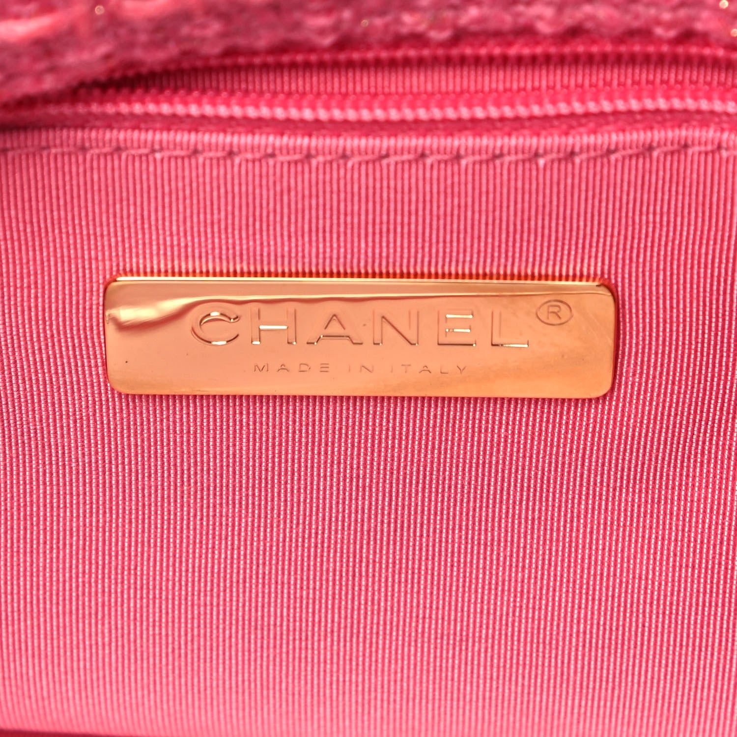 Chanel Metallic Tweed Quilted Medium Chanel 19 Flap Pink 6 of 9