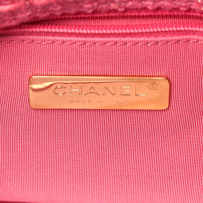 Chanel Metallic Tweed Quilted Medium Chanel 19 Flap Pink 6 of 9