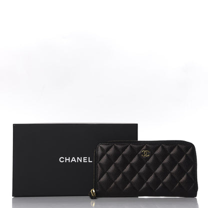 Chanel Caviar Quilted Large Gusset Zip Around Wallet Black 8 of 8
