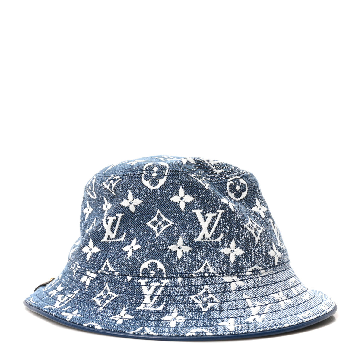 Louis Vuitton Monogram Denim Jacquard LV Remix Bucket Hat M Blue 1 of 9
