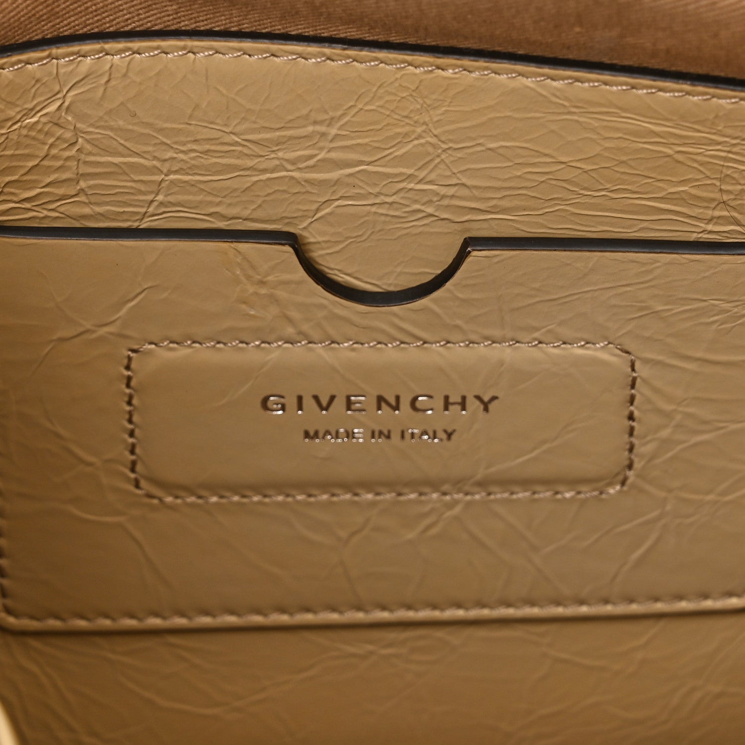 Givenchy Creased Patent Calfskin Medium ID Flap Dune 9 of 12
