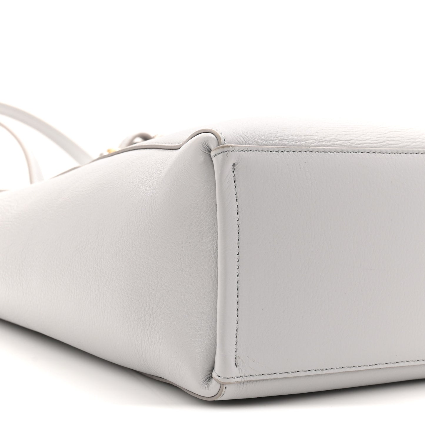 Calfskin Voyou Small North South Tote  Light Grey