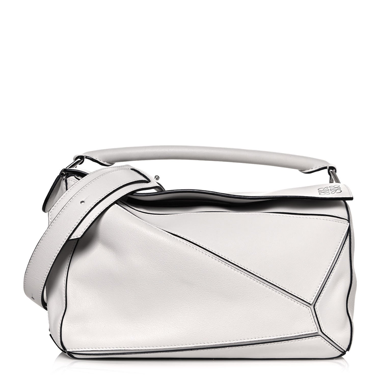Loewe Calfskin Medium Puzzle Bag White 1 of 15