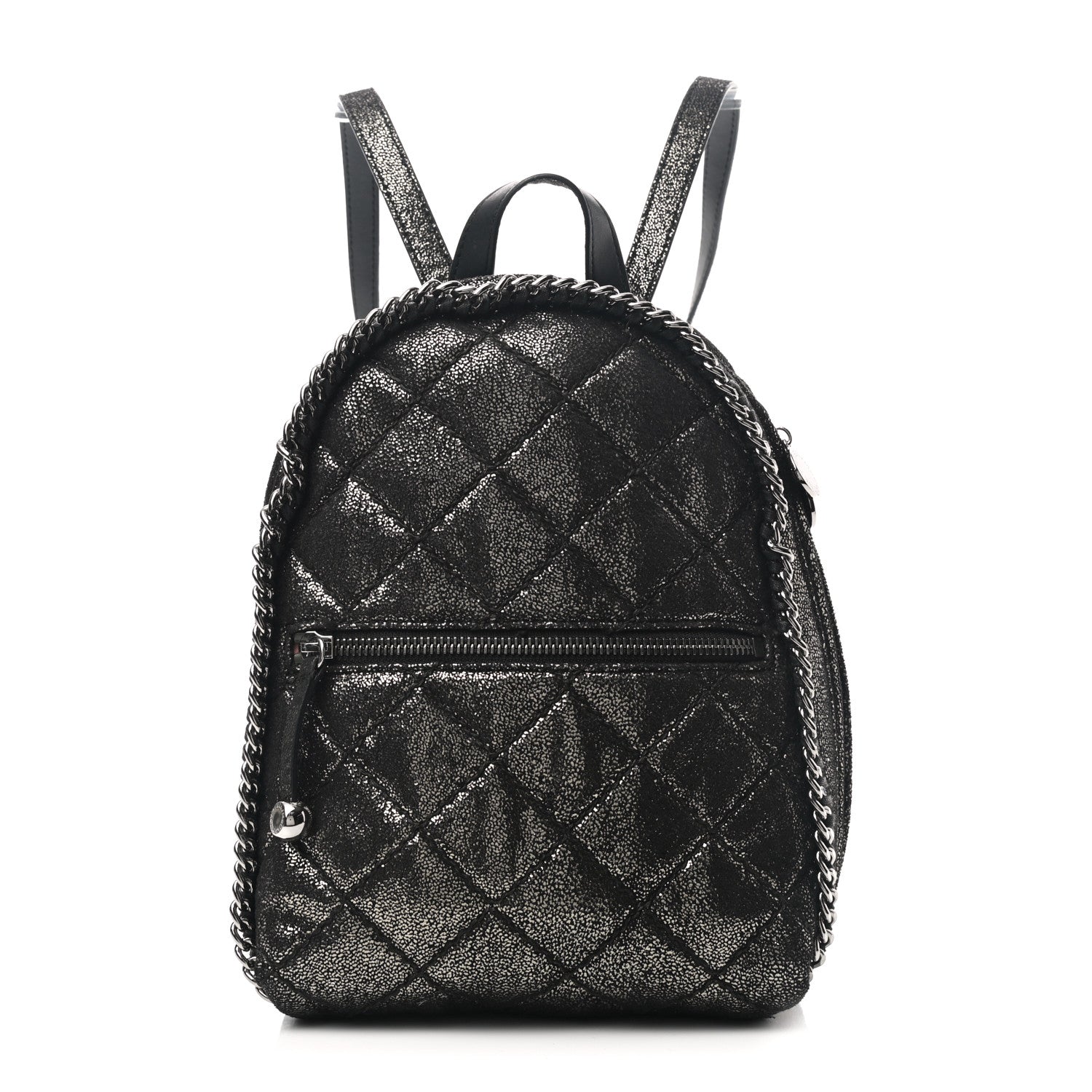 Stella McCartney Metallic Shaggy Deer Quilted Mini Falabella Backpack 1 of 11